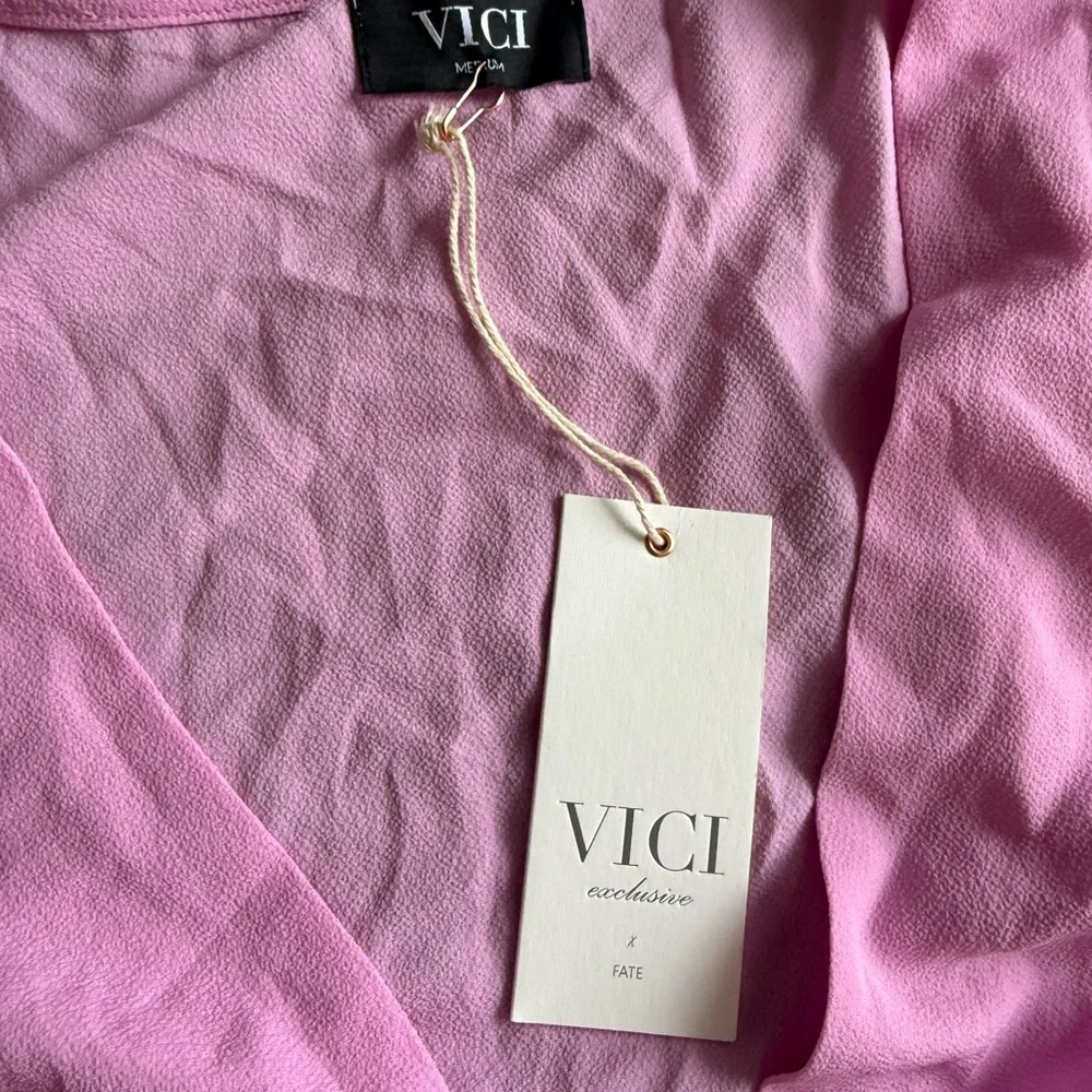 Vici Ruffled Pink Blouse - Picture 3 of 3